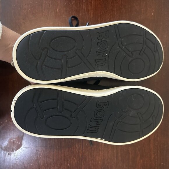 Born Mens Allegheny II Sneaker Size 10.5M Black Leather Casual Lace Up Shoe Low - Picture 7 of 13